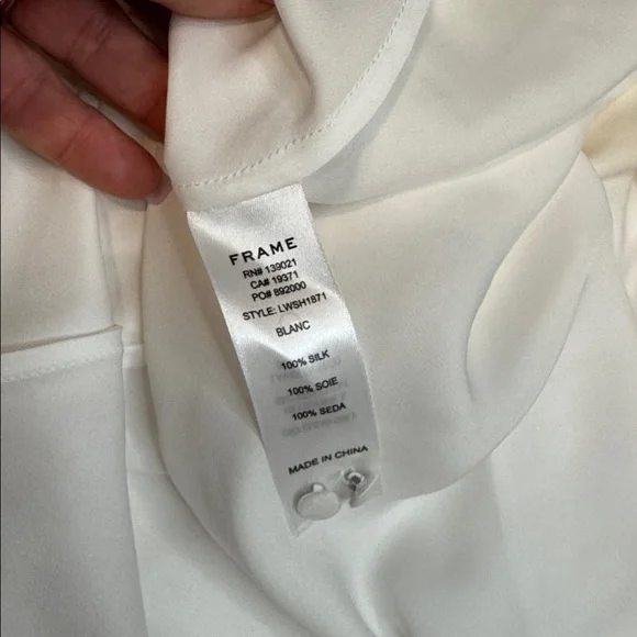 Frame  Ivory Silk  Blouse xs - Picture 11 of 12
